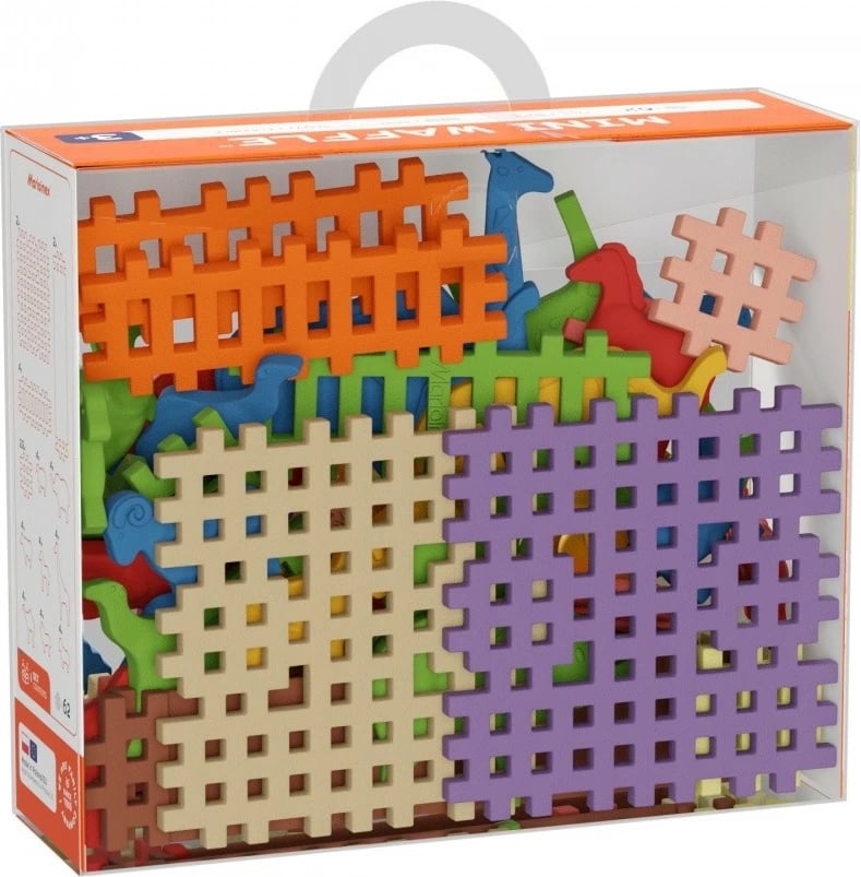 Set lodrash ndërtimi Marioinex Mini Waffle Animals, 62 pjesë, shumëngjyrëshe
