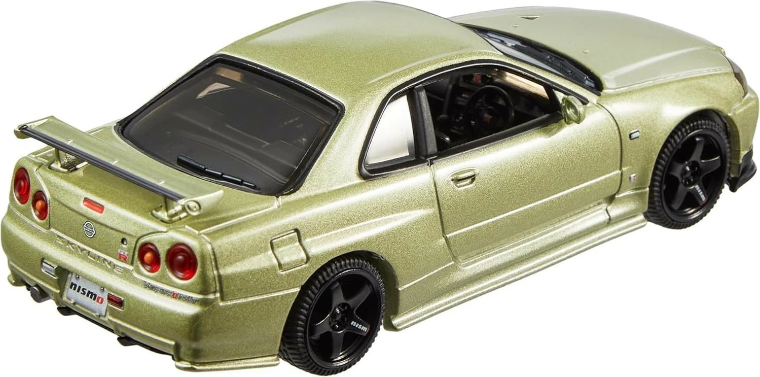 Makine lodër Hot Wheels Nissan Skyline GT-R (BNR34) V-spec II Nur me pjesë NISMO, 1:43, Ari