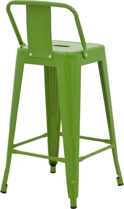 Karrige për bar me shpinore, metalike, ngjyrë e gjelbër, Utopia, 42x42x86cm