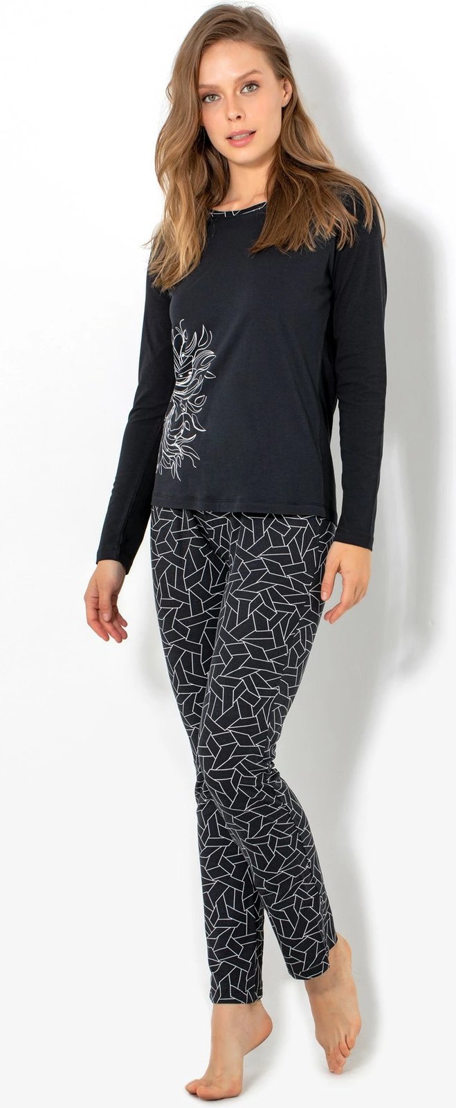 Set pizhamash për gra, ngjyrë e zezë, Jumeon, 002-000558