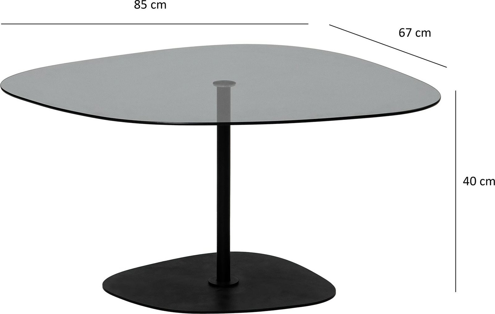 Tavolinë kafeje Hanah Home, Soho, xham i errët, këmbë të zeza Tavolinë kafeje Hanah Home, Soho, xham i errët, këmbë të zeza