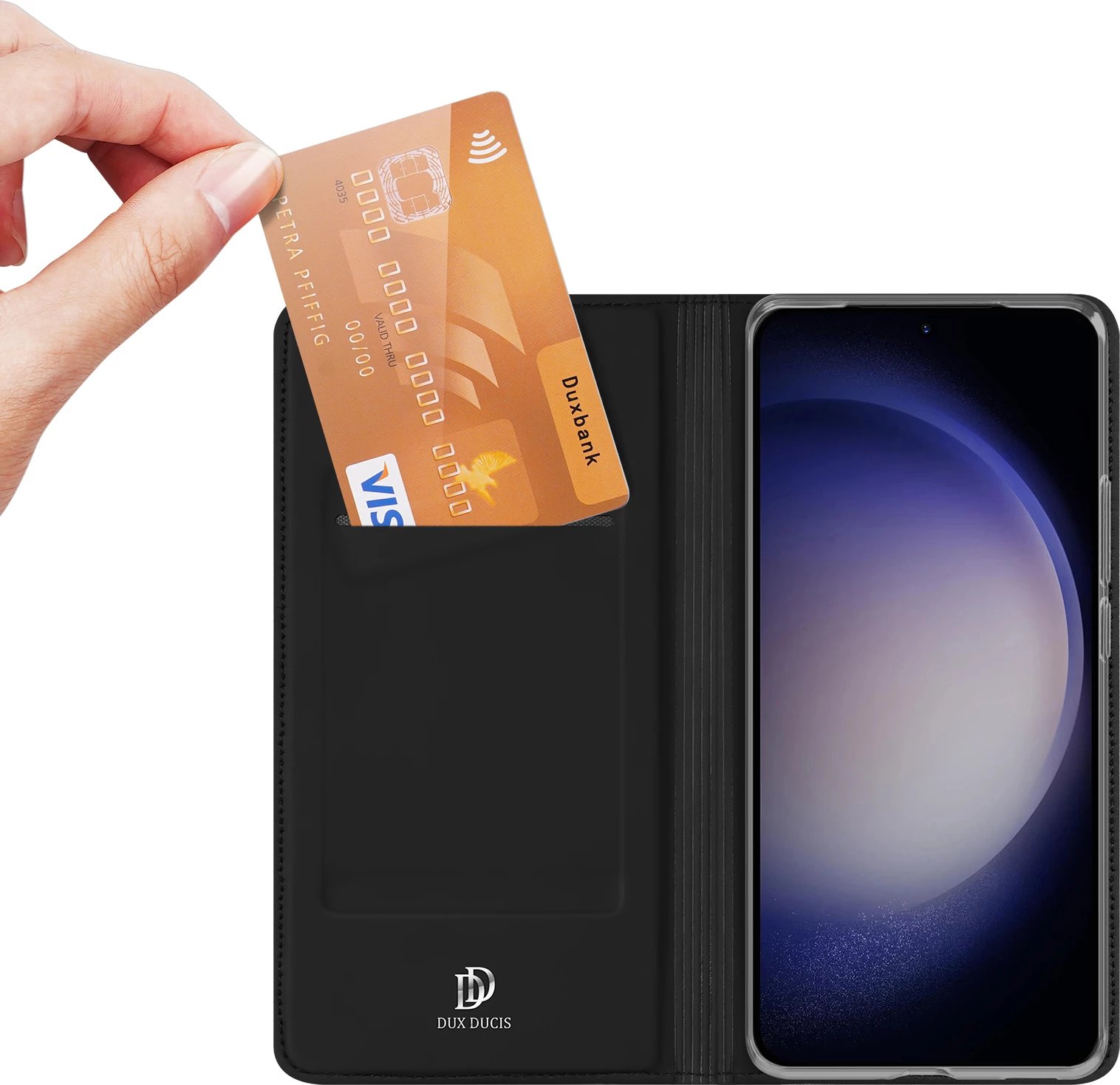 Mbështjellës Dux Ducis Skin Pro për Samsung Galaxy S24+, i zi, me kapak