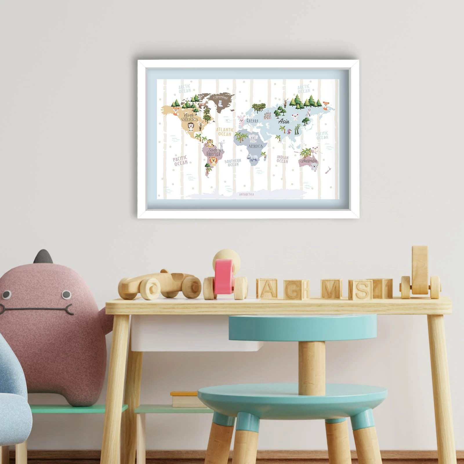 Pikturë dekorative me kornizë MDF, shumëngjyrëshe, 38x53cm, Wallity