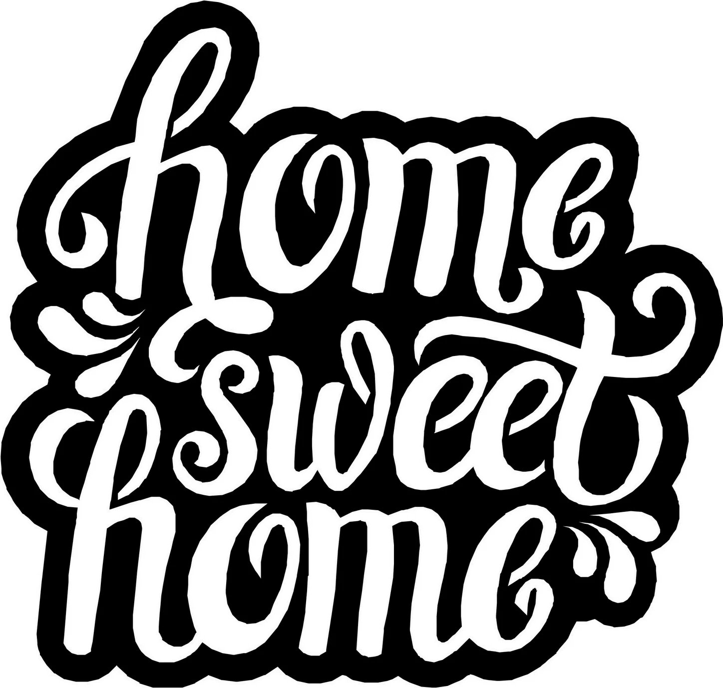 Aksesor dekorativ metalik për mur, Wallity, Home Sweet Home, ngjyrë e zezë, 47x50cm