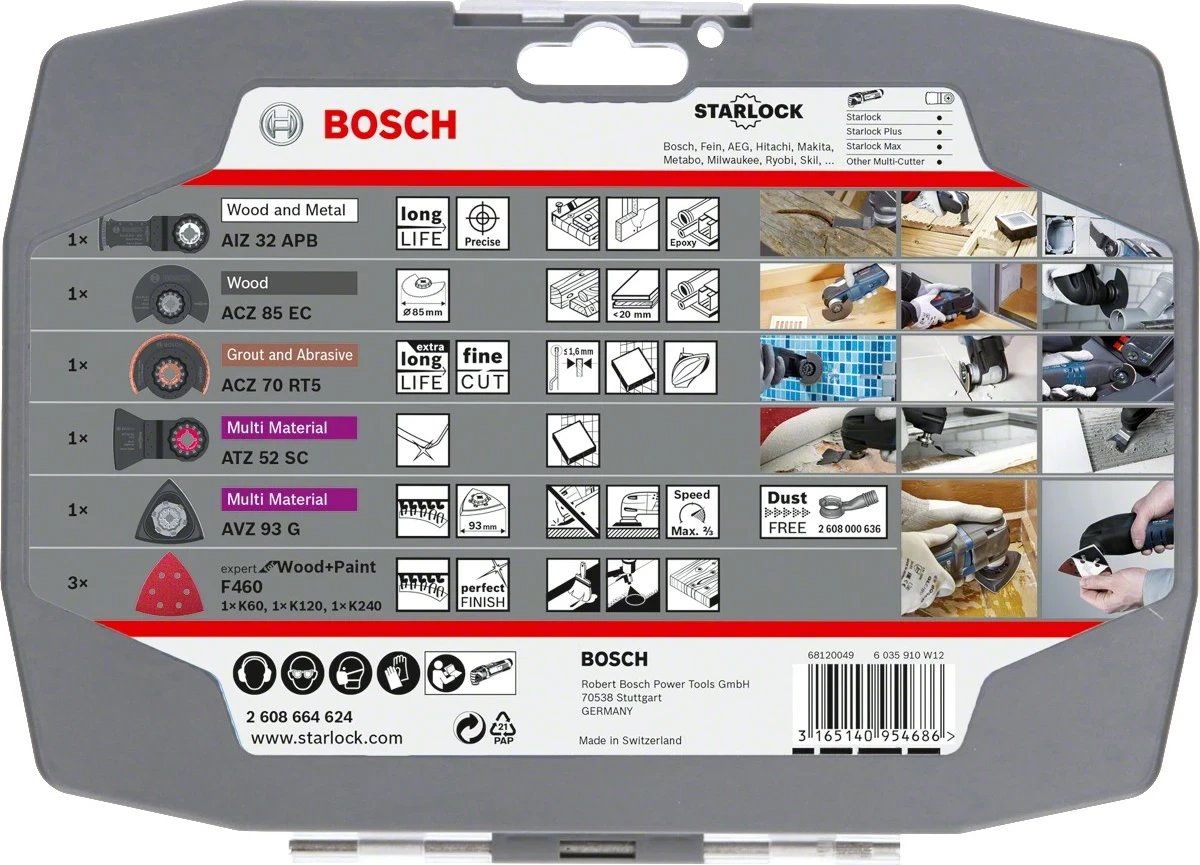 Set tehash Bosch 2 608 664 624, 8 copë