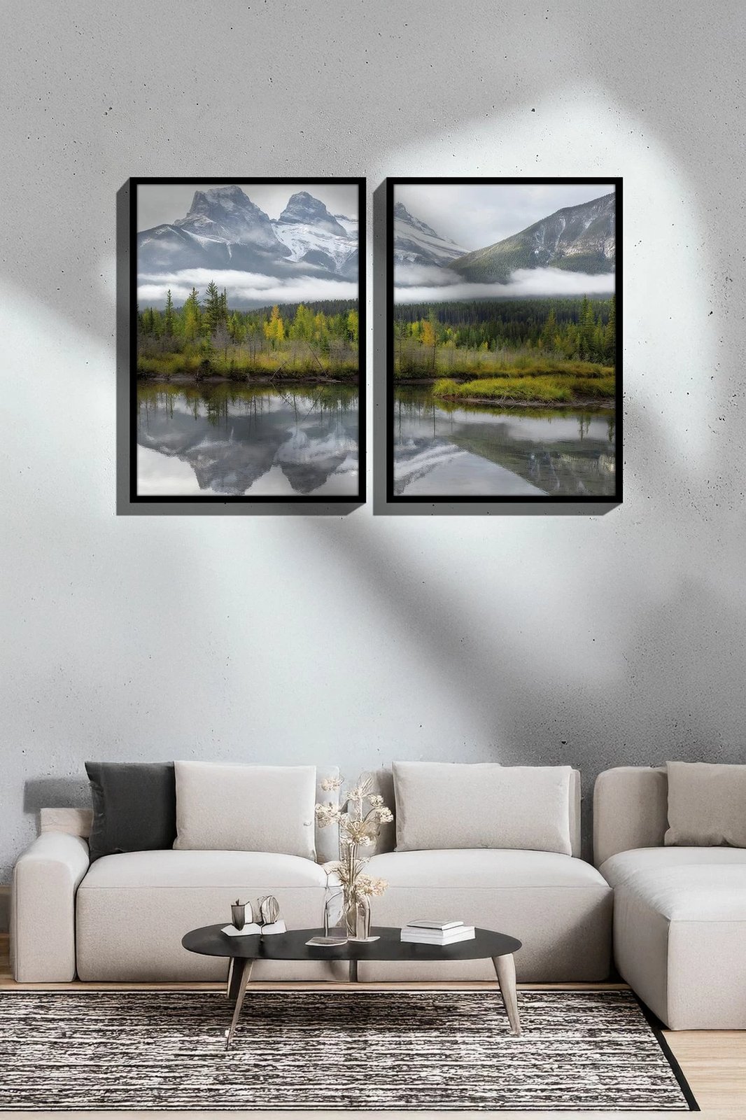 Pikturë dekorative me kornizë (2 copë), Wallity, Ersy2Lımodel17-Sıyah