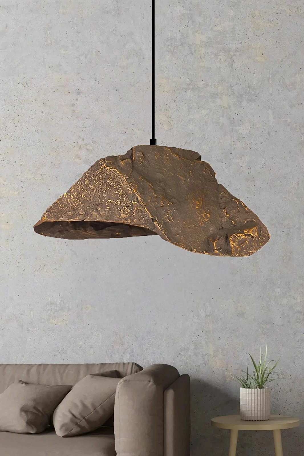 Llambë tavani Opviq, BK216, trup metalik, kapak beton karboni, ngjyrë kafe dhe e zezë, lartësi e rregullueshme