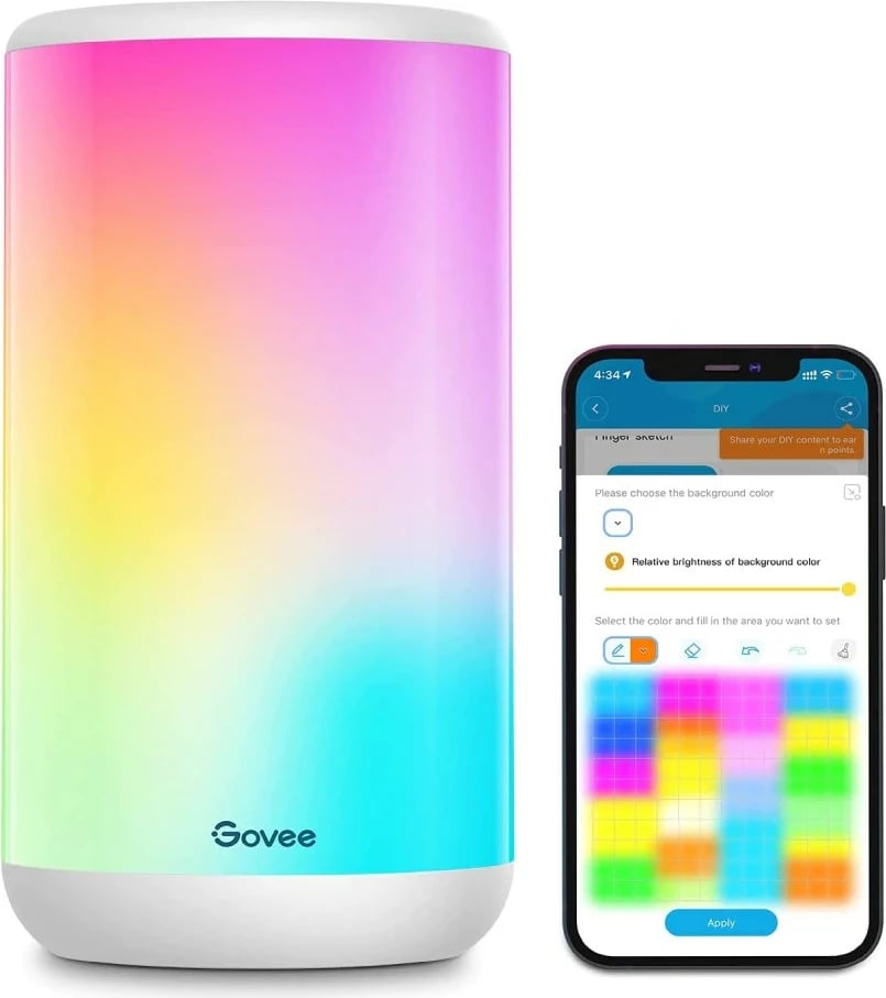Llambë tavoline e mençur Govee Aura H60523D1, Wi-Fi, Multikolor, e bardhë