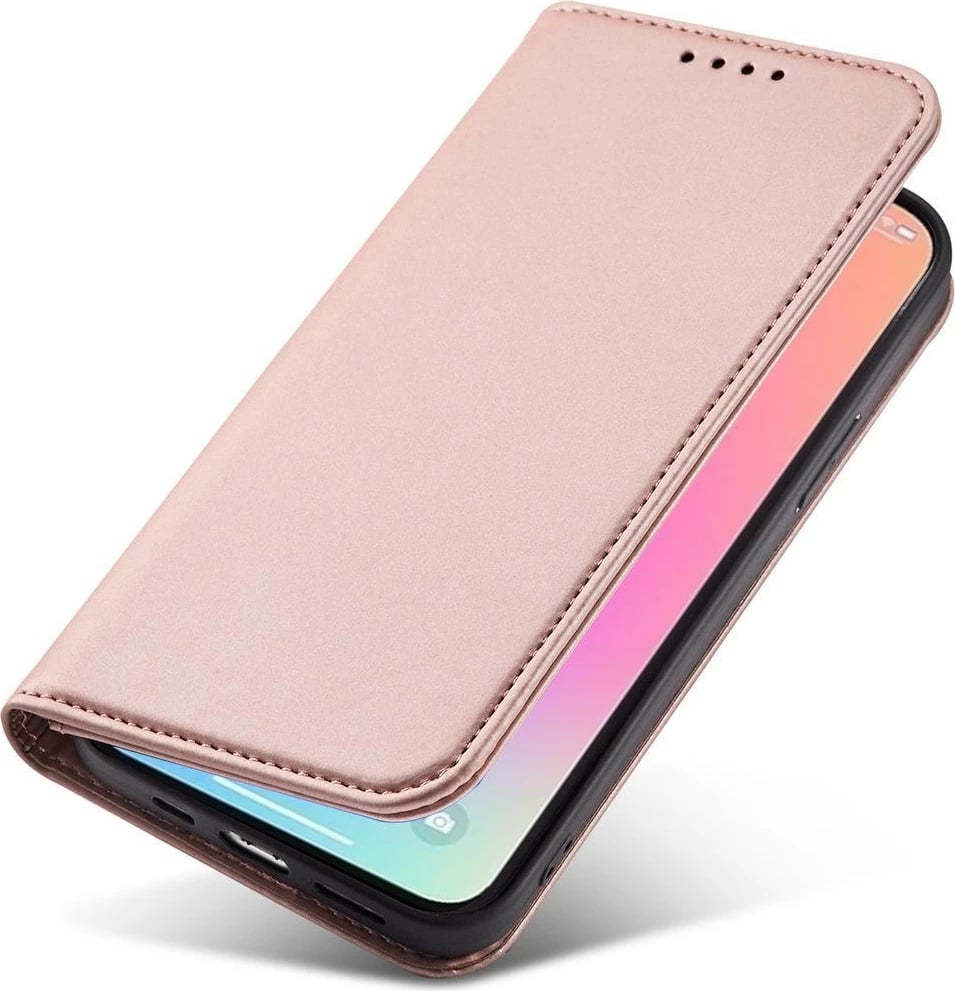 Mbështjellës Hurtel Magnet Card Case për iPhone 14 Pro Max, flip cover, portofol, rozë