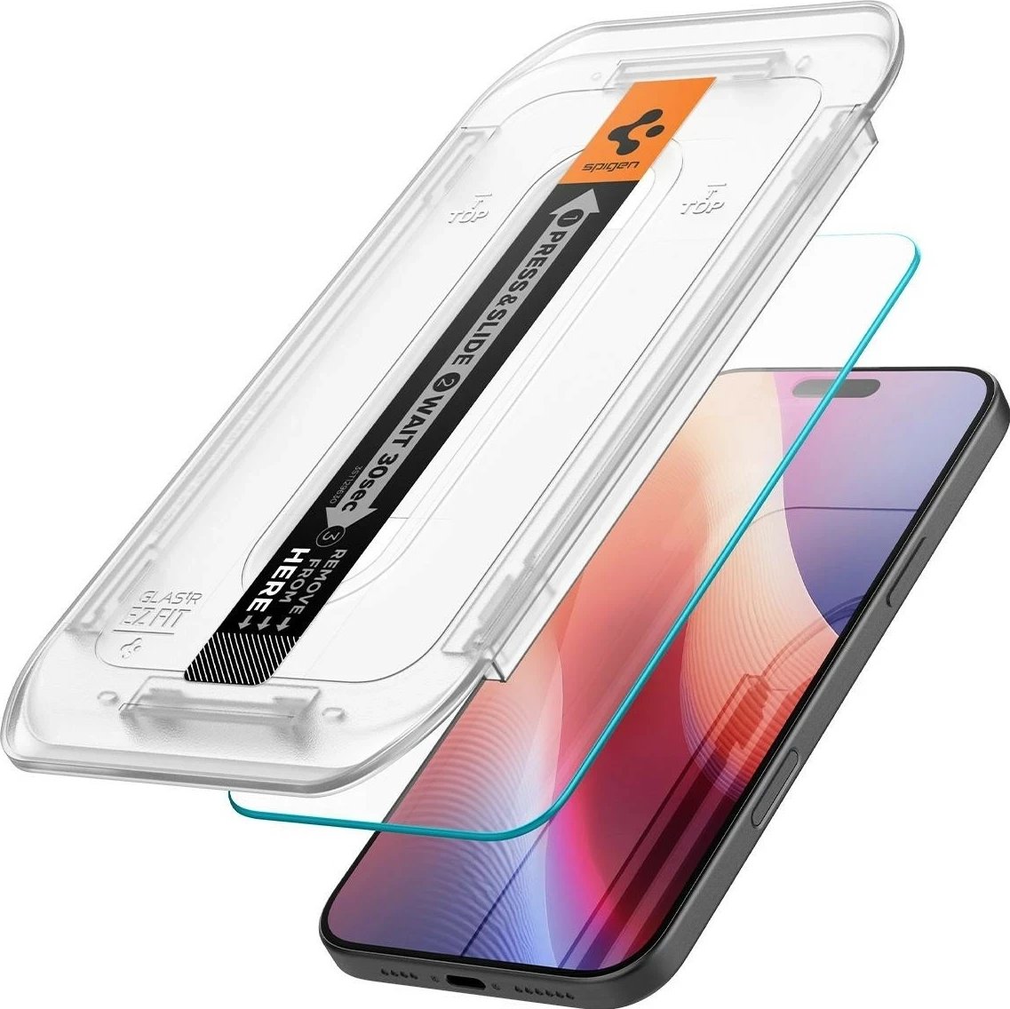 Xham mbrojtës Spigen GLAS.TR EZ Fit, për Apple iPhone 16 Pro, transparent