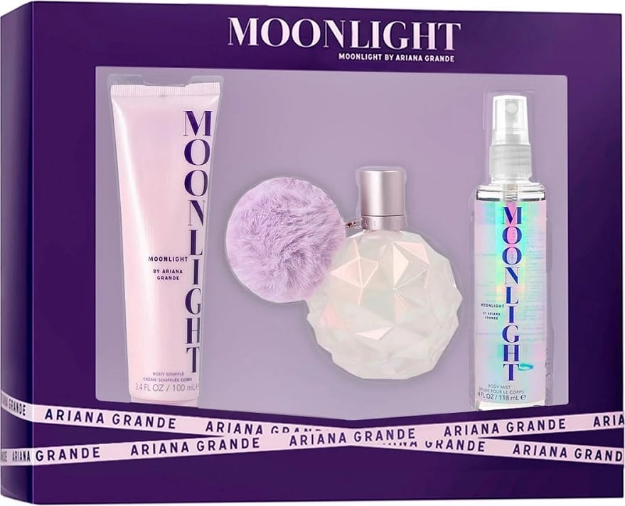 Set Eau de Parfum dhe Body Mist për femra Ariana Grande Moonlight, 100ml + 118ml + 100ml
