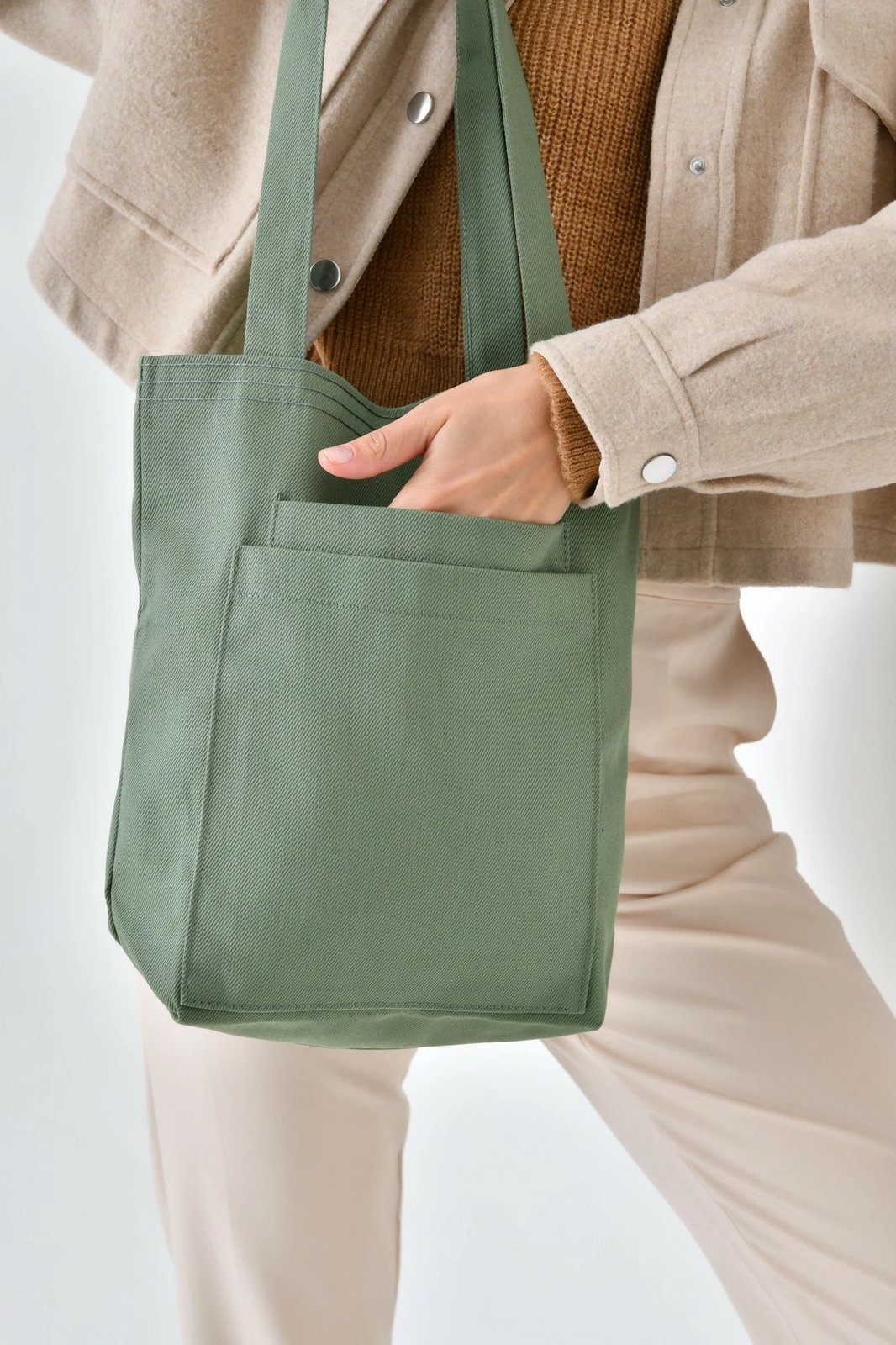 Çantë tote, ngjyrë mint, Zoozie Bags, 2117