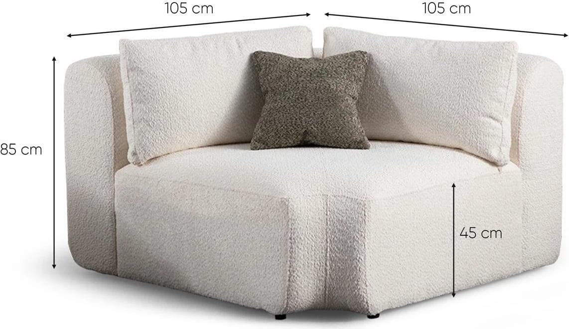 Këndare Sofia, Atelier del Sofa, e bardhë (L1 + C + 1R)
