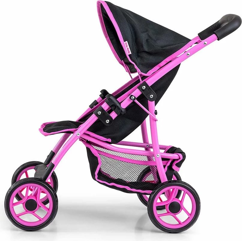 Karrocë për kukulla, Milly Mally Natalie Prestige, për kukulla deri 50 cm, e zezë