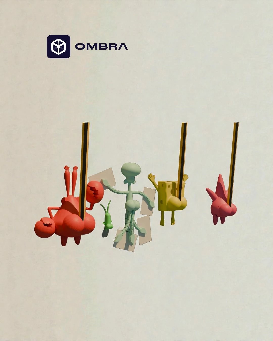 Bikini Bottom Set Fridge Magnet 