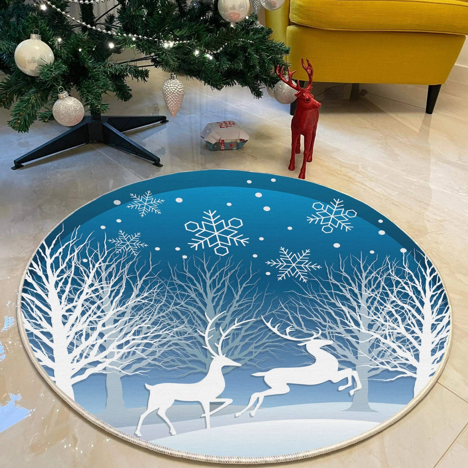 Qilim i rrumbullakët, blu e bardhë, Conceptum Hypnose, 110 cm