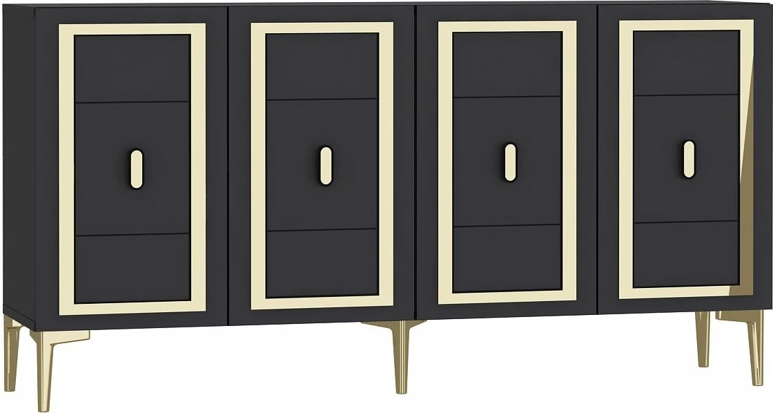 Konsol Skye Decor, ngjyrë antracit dhe ari, 150x75x35cm