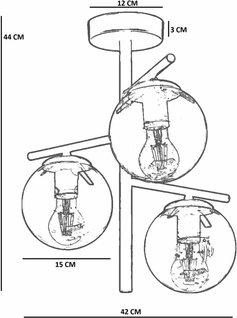 Llambadar Opviq, 9009-2, metal e xham, bardhë e zi