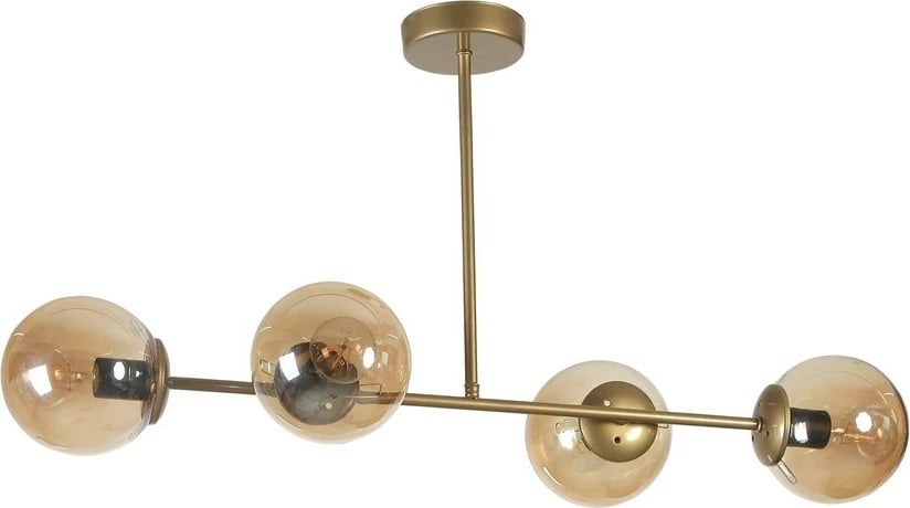 Llambë tavani Opviq, Yeni Favori, 4 llampa, ngjyrë balte dhe ari, xham balte