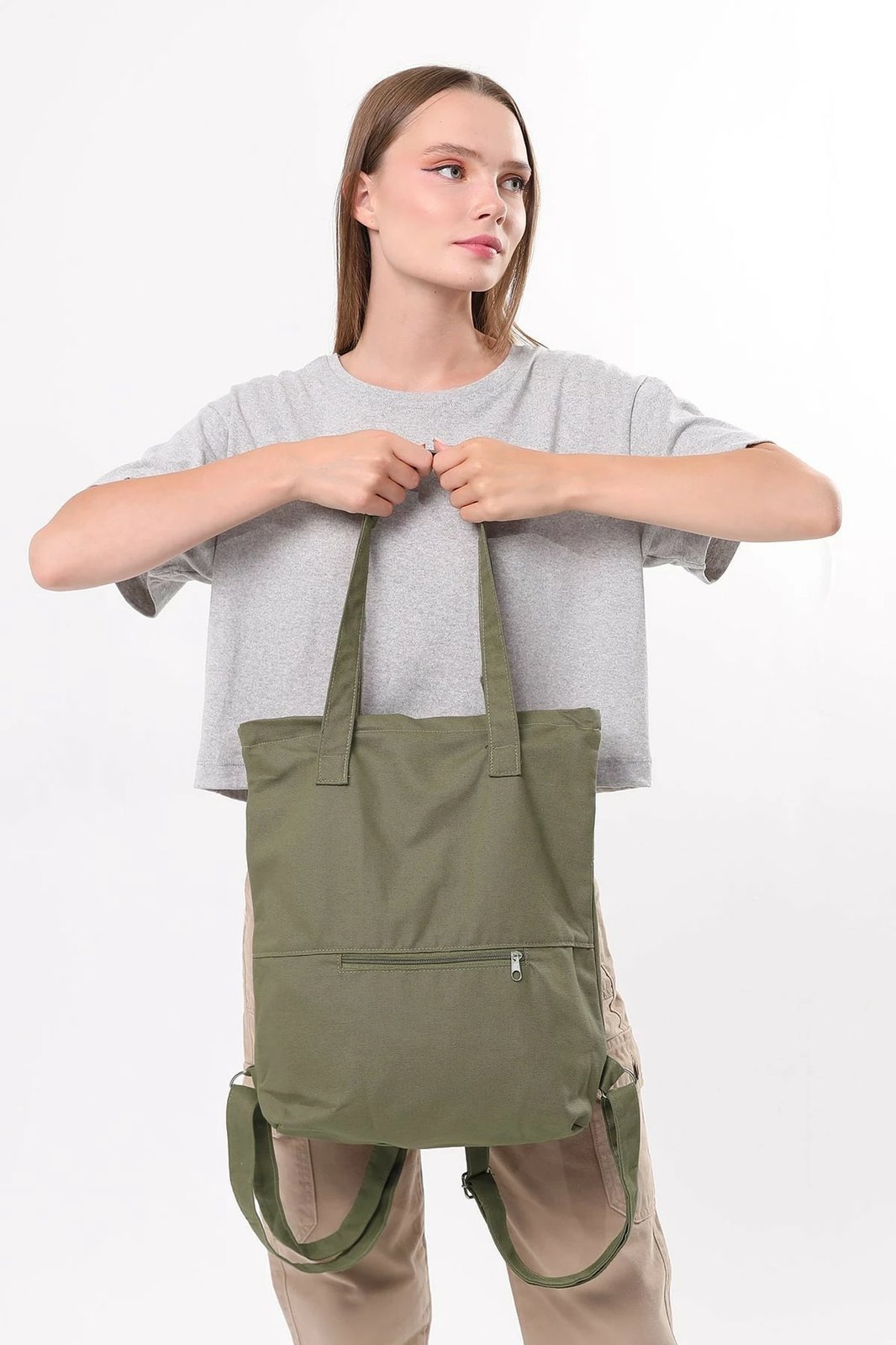 Çantë tote ngjyrë e gjelbër e errët, Zoozie Bags, 2101