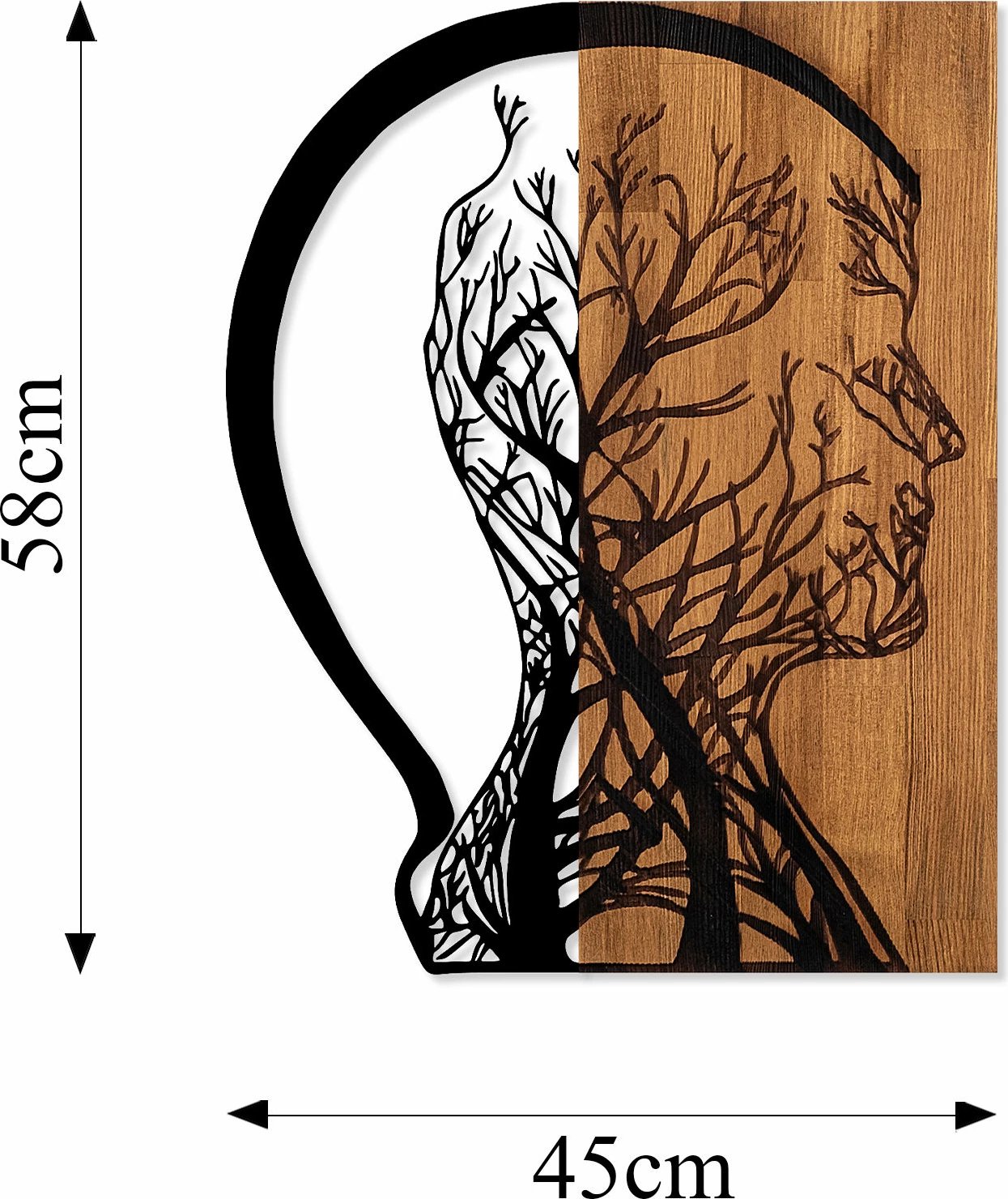 Aksesor dekorativ muri prej druri, Wallity, njeri-dru