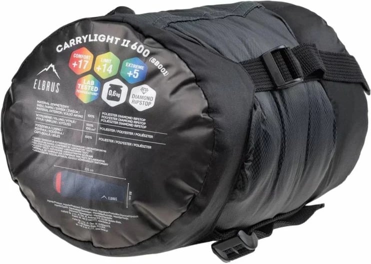 Çantë për fjetje Elbrus Carrylight II 600, gri/argjendtë