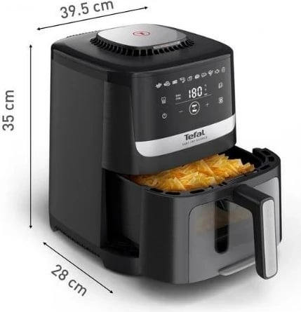 Fritezë me ajër të nxehtë Tefal Easy Fry Silence EY5568E0, 5L, E zezë/Inoks