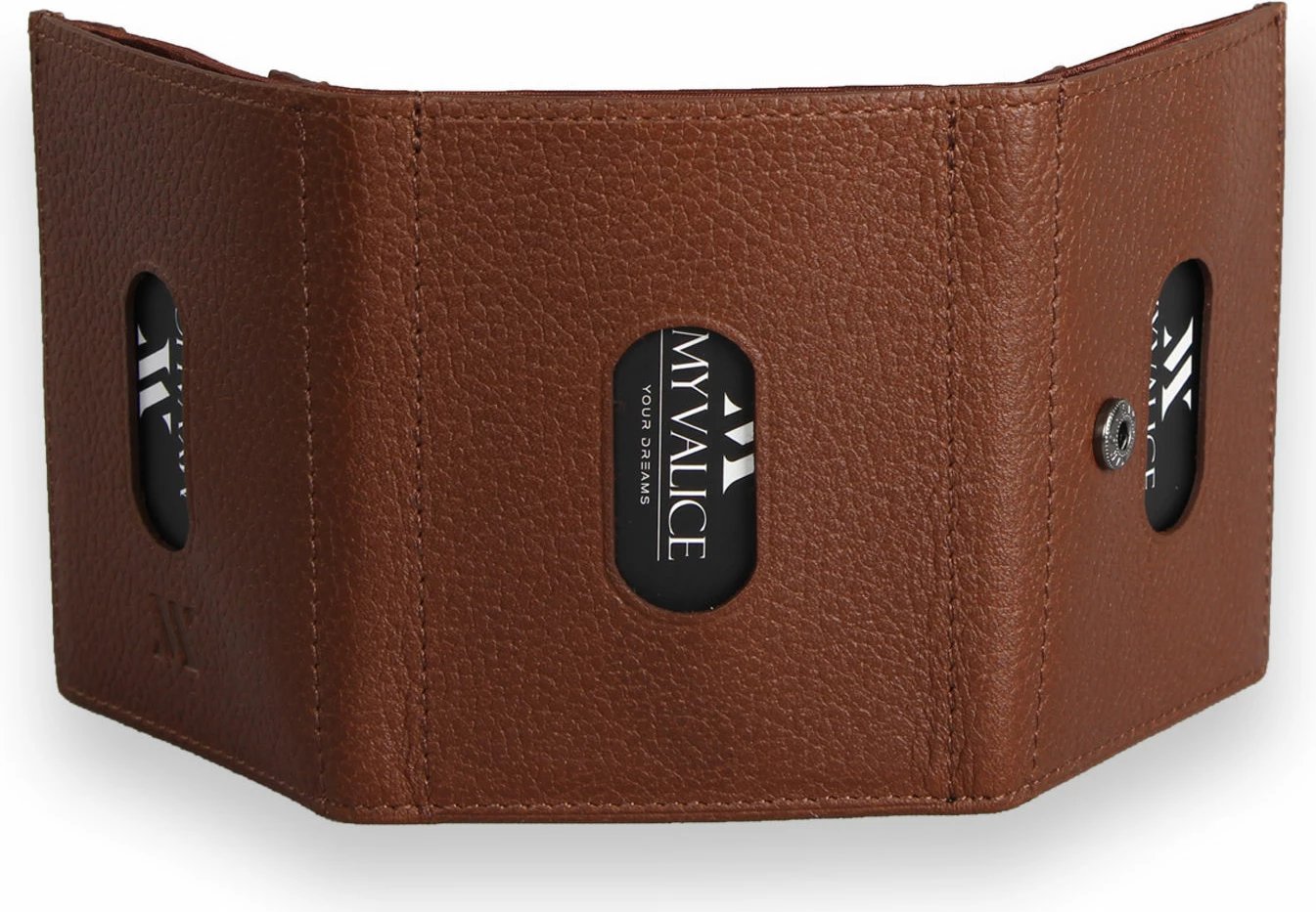 Portofol lëkure ngjyrë tan Zoozie Bags, 4496