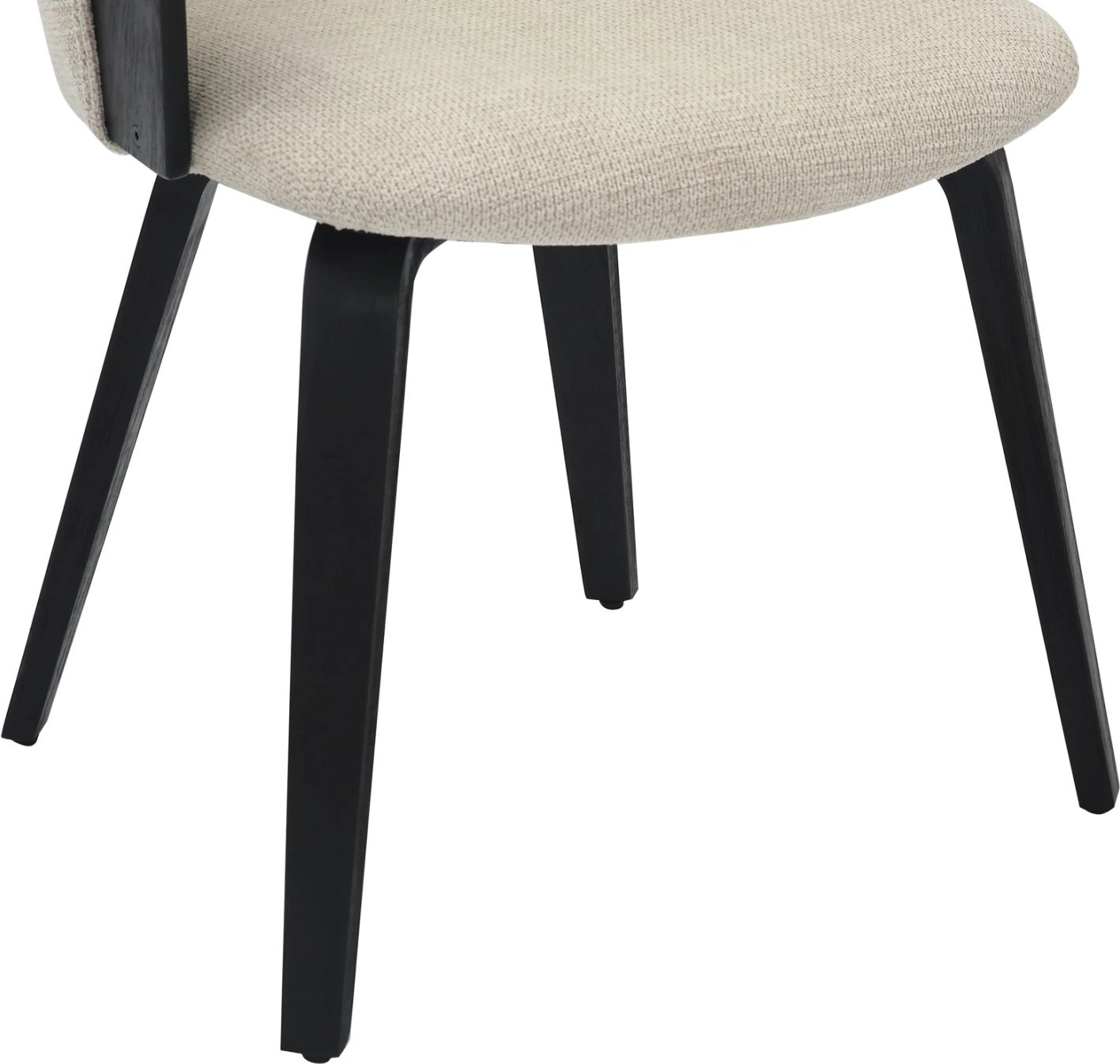 Karrige për ngrënie JESPER FH9977.02, kornizë prej druri, pëlhurë e zezë-ekru, 61x54x74H cm