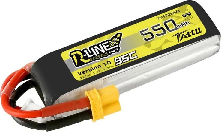Bateri Tattu R-Line 550mAh 7.4V 95C 2S1P XT30
