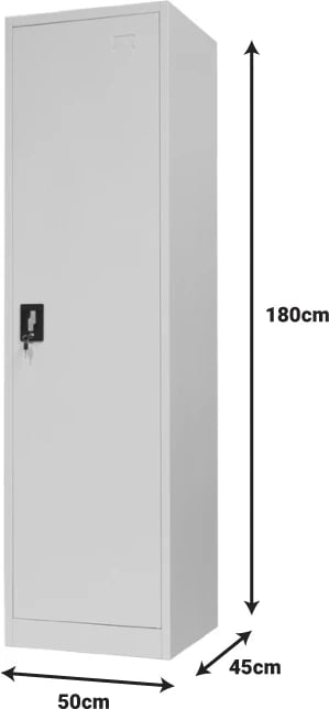 Dollap metalik kolonë ngjyrë gri e hapur 50x45x180cm
