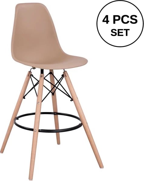 Karrige për bar Renata FH0173.45 Cappuccino 58x56x107cm, set prej 4 copë