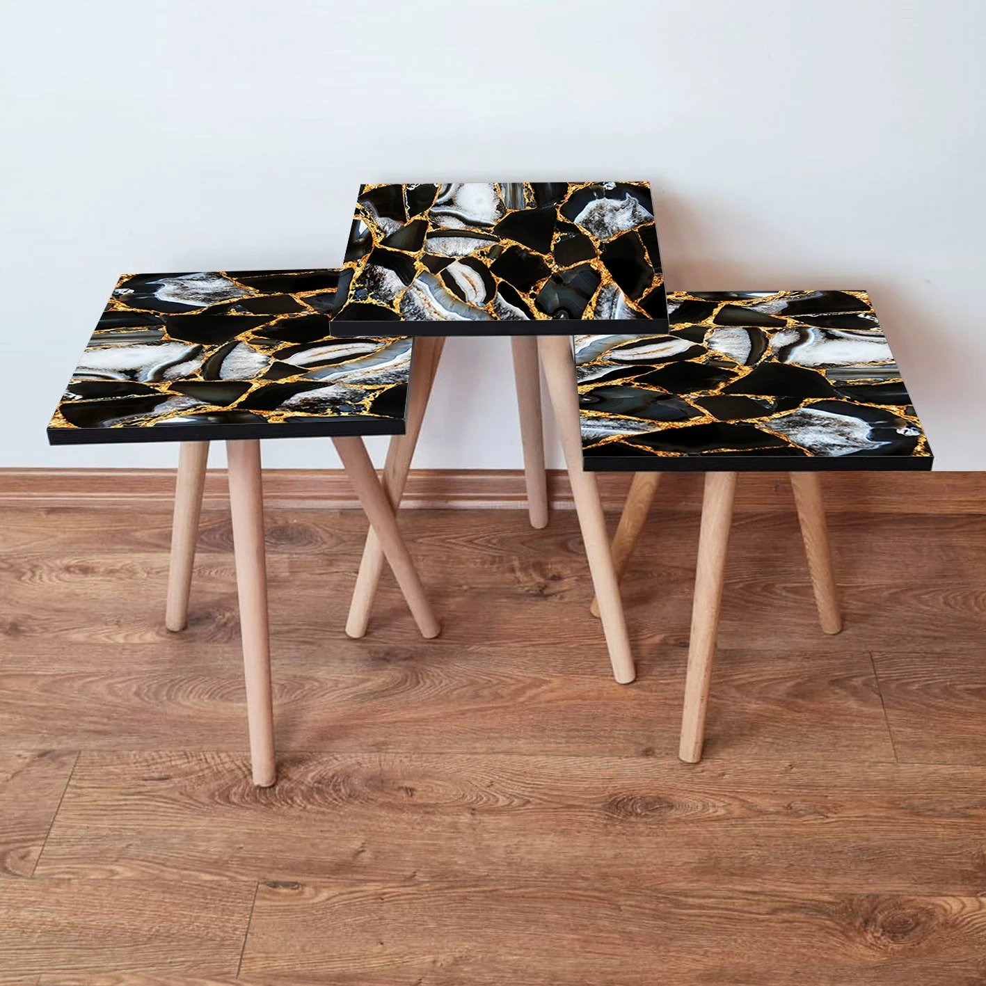 Set tavolinash ndihmëse, 3 copë, Skye Decor, e zezë, 3Shp99 Set tavolinash ndihmëse, 3 copë, Skye Decor, e zezë, 3Shp99