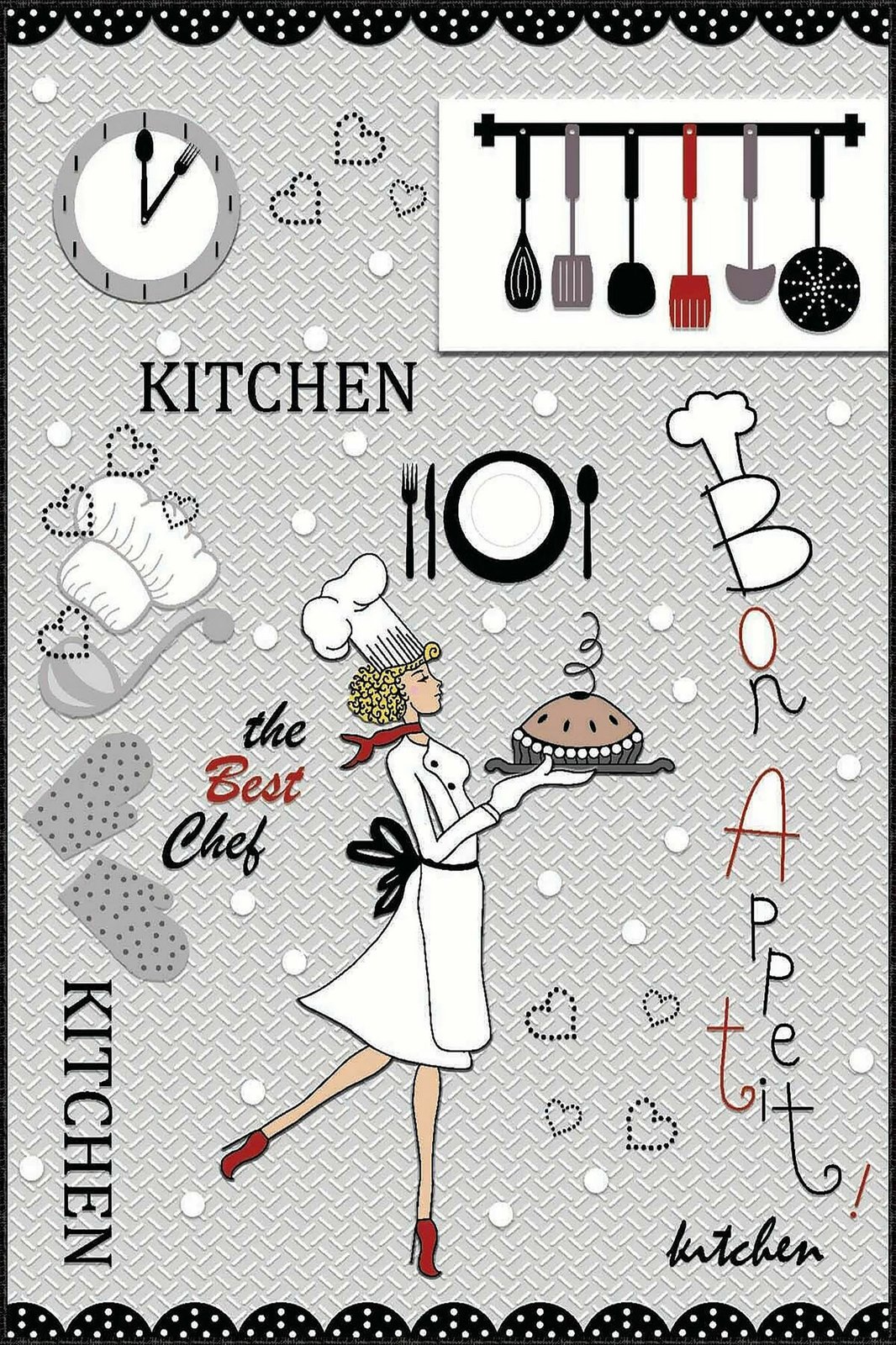 Qilim kuzhine, shumëngjyrësh, 60x100cm, Wookece256