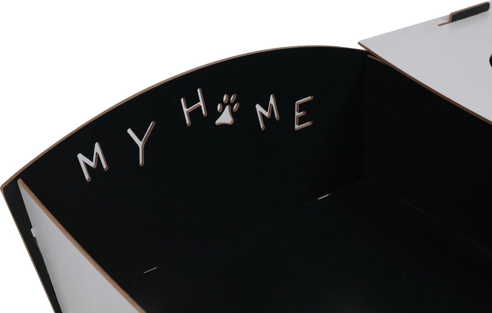 Shtrat për mace Aberto Design, 200, i zi dhe i bardhë, MDF, i çmontueshëm, 60x40x15cm