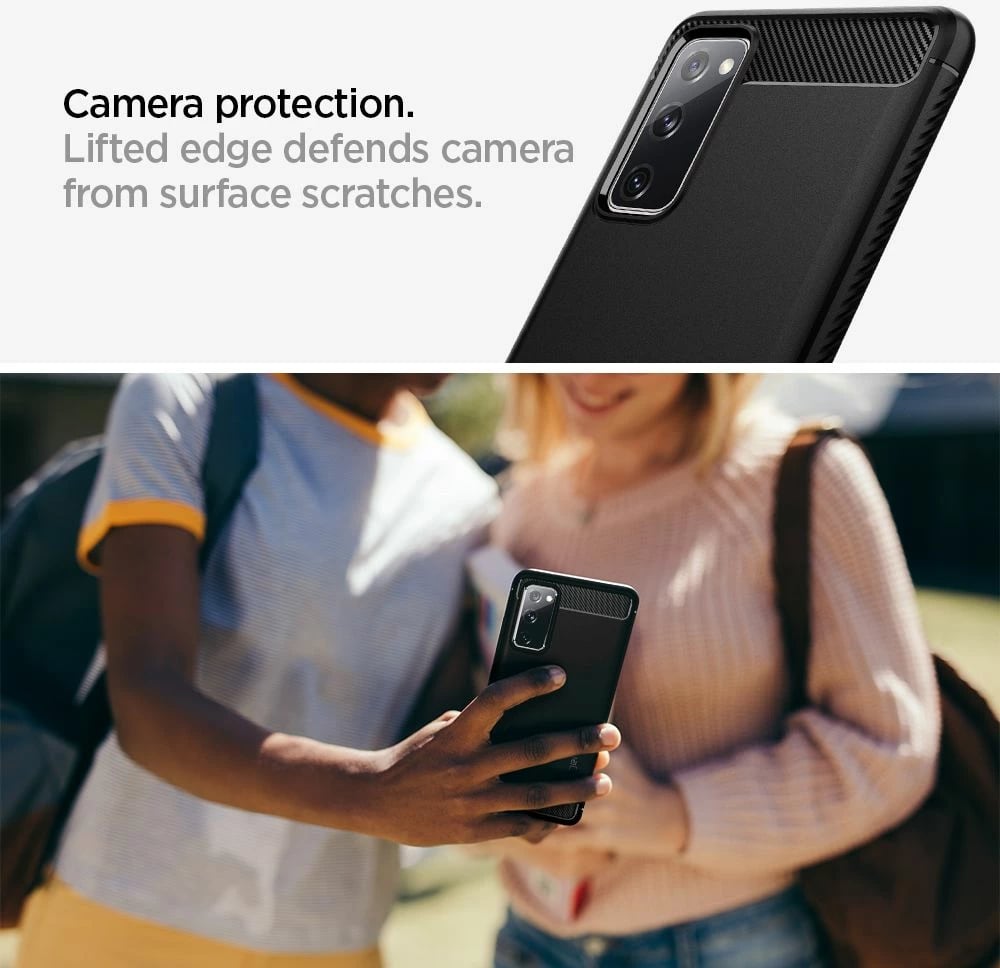 Mbështjellës Spigen Rugged Armor për Samsung Galaxy S20 FE, Matte Black