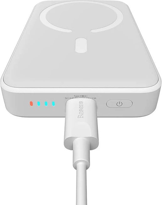 Powerbank Baseus Magnetic Mini 10000mAh, USB-C 20W, MagSafe, e bardhë