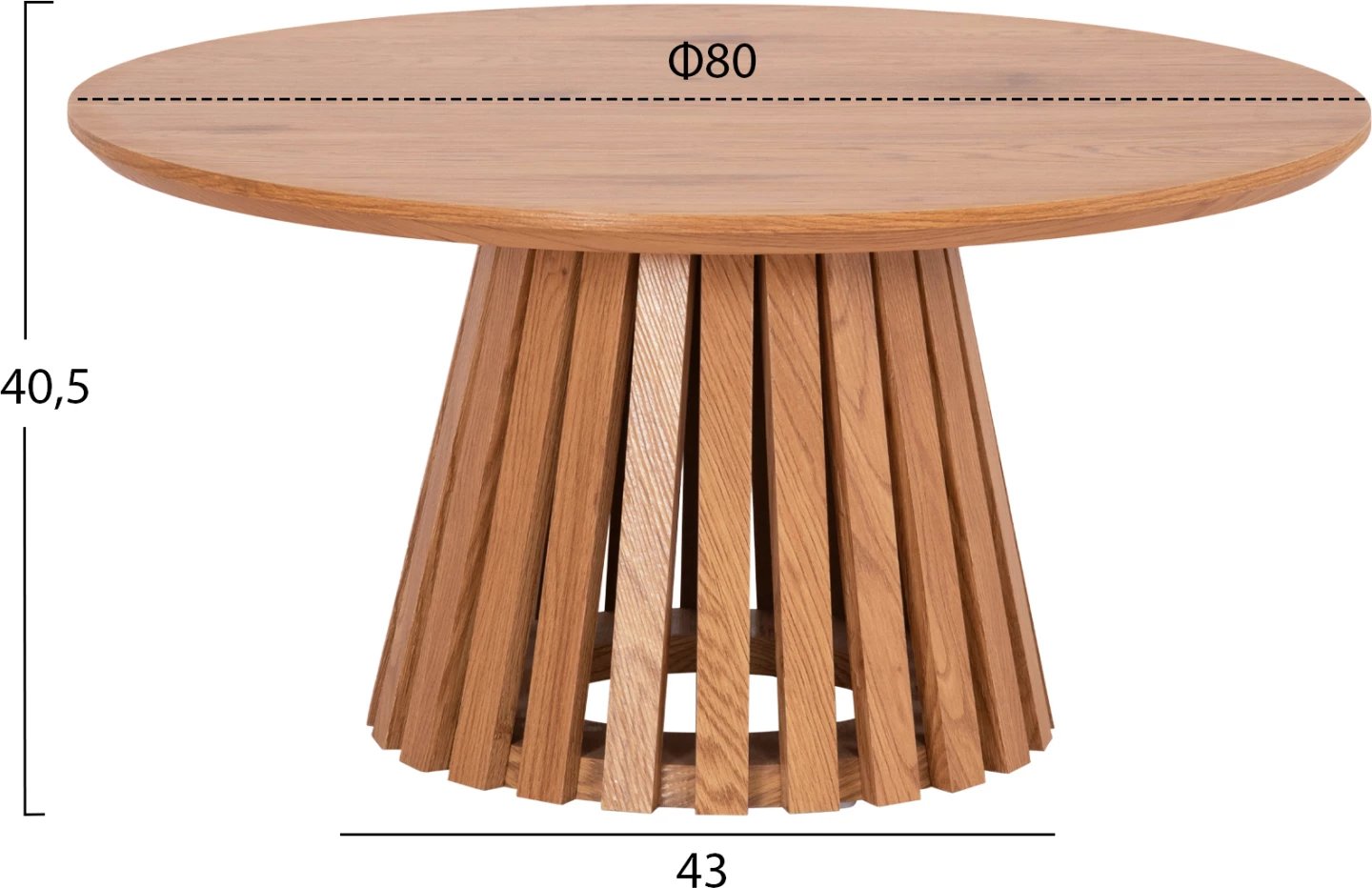 Tavolinë kafeje FB918024 MDF, ngjyrë druri natyral e çelët, Φ80x40,5H cm.