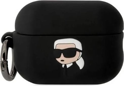 Mbështjellës Karl Lagerfeld Silicone NFT Karl Head 3D për AirPods Pro 2, i zi