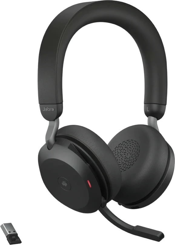 Kufje Jabra Evolve2 75 me bazë, Bluetooth, Stereo, për Microsoft Teams, Zeza