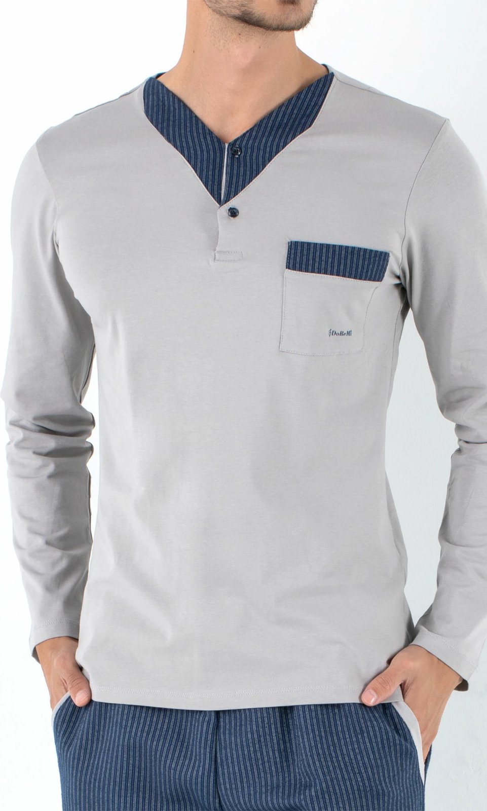 Set pizhamash për burra Jumeon, 002-000466, gri, kaltër