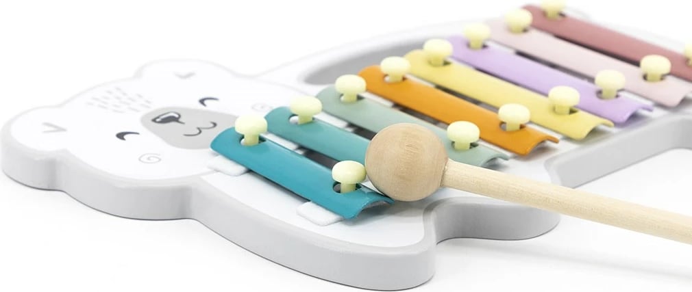 Ksilofon druri, Viga, Polar Bear, me pllaka metalike, 18m+, shumëngjyrësh