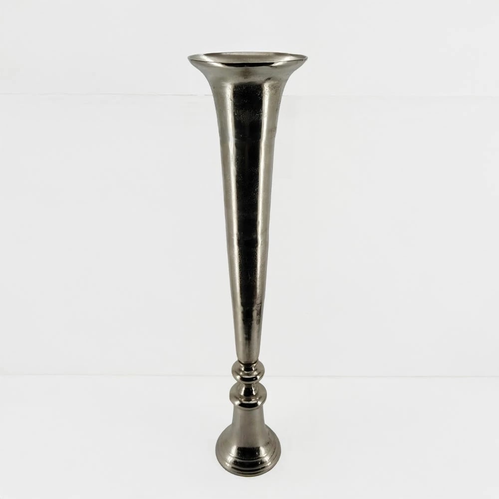 Vazo Flores, alumin, ngjyrë argjendi-nikel, 26x26x115 cm