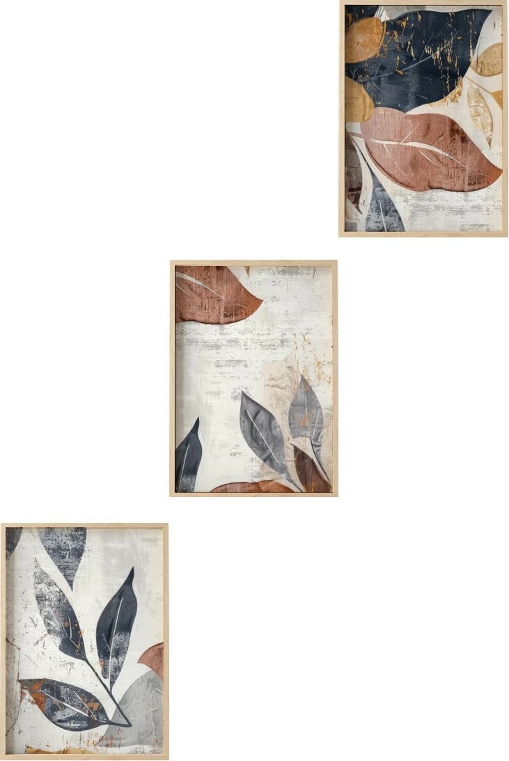 Pikturë dekorative me kornizë, MDF, 3 copë, shumëngjyrëshe, Wallity, Huhu467, 50x35cm