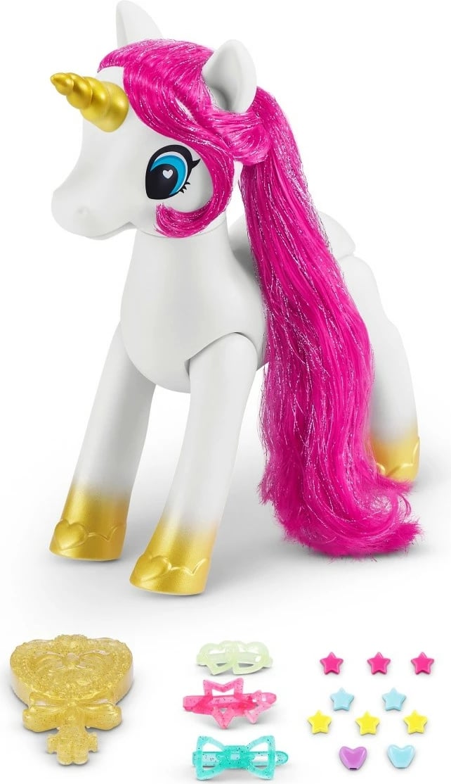 Set figurina unicorn Sparkle Girlz ZURU, 12 copë, plastikë, rozë/vjollcë