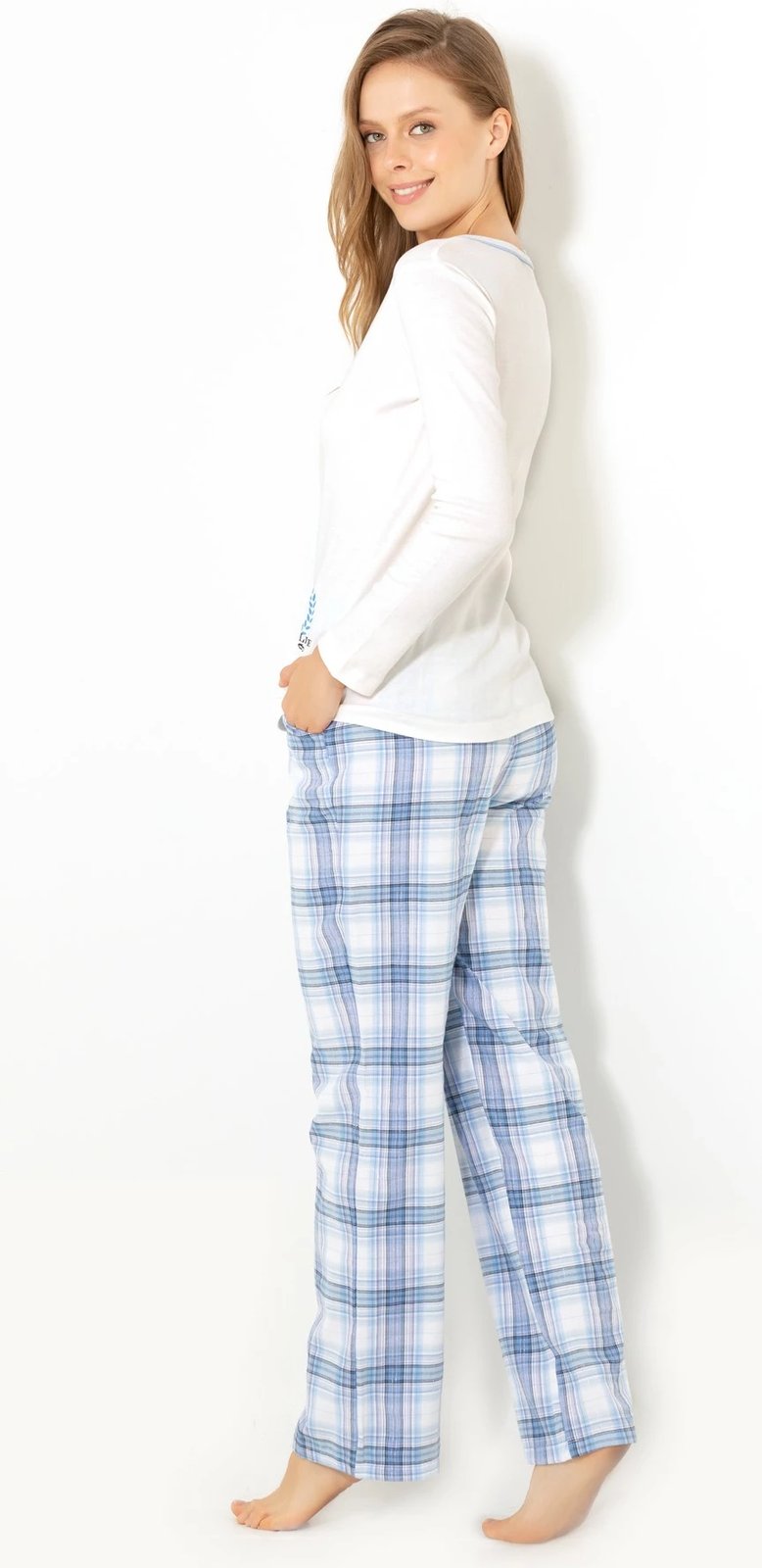 Set pizhamash për gra, Jumeon, 002-000253, ngjyrë ecru