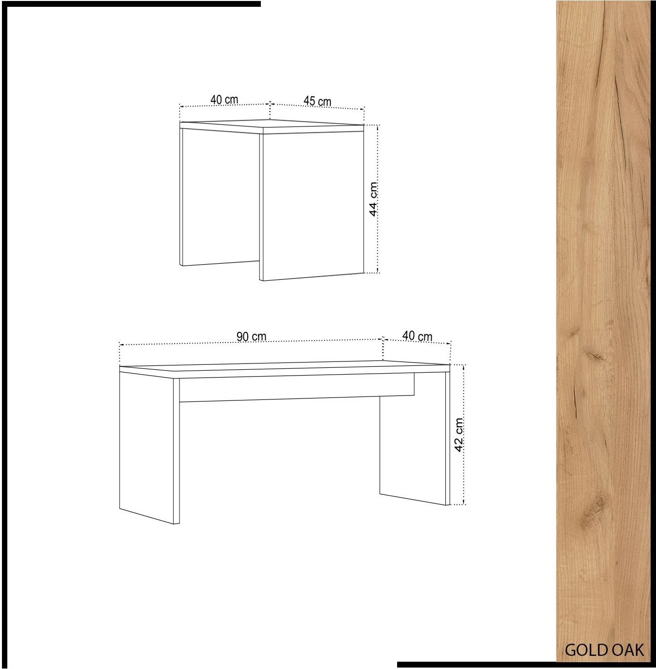Set tavoline kafeje Hanah Home, Nuguso, ngjyrë lis dhe e bardhë