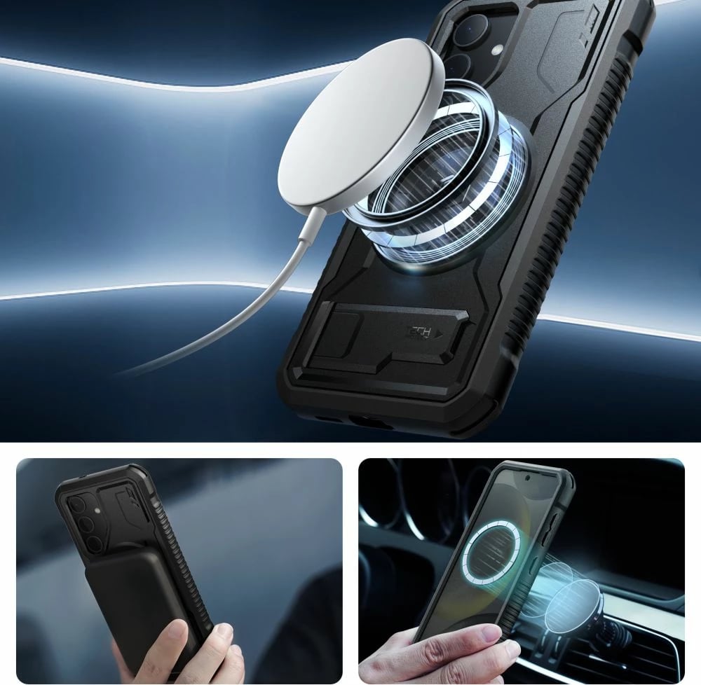 Mbështjellës Tech-Protect Kevlar MagSafe+ për Samsung Galaxy S24+, i zi