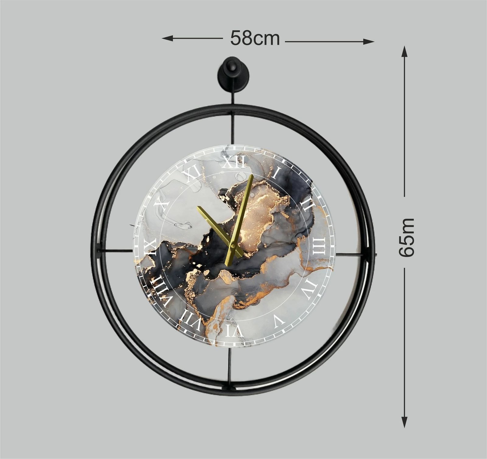 Orë muri dekorative prej metali, Wallity, Mclock-00122, e zezë