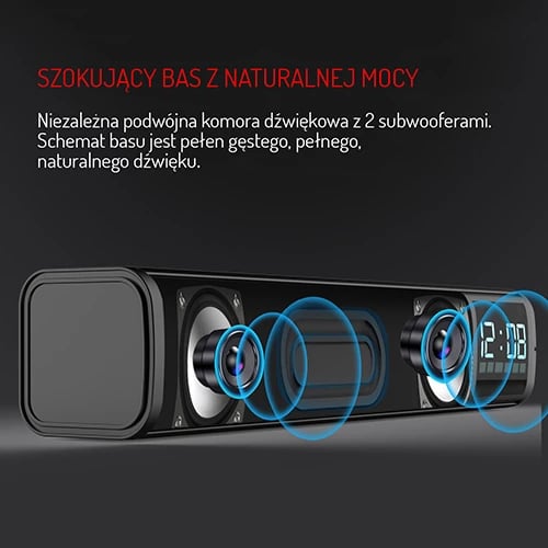 Altoparlant me orë zgjimi, Adler AD 1191, Bluetooth 5.0, stereo 2x5W, SD/USB/AUX, bateri 1200 mAh, i zi Altoparlant me orë zgjimi, Adler AD 1191, Bluetooth 5.0, stereo 2x5W, SD/USB/AUX, bateri 1200 mAh, i zi